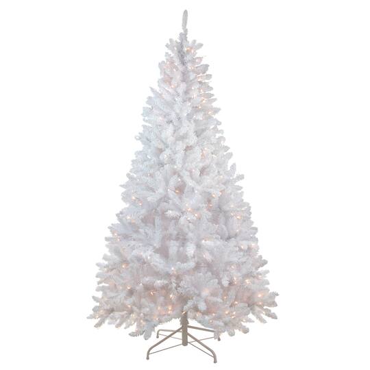7ft. Pre-Lit Flocked Artificial Christmas Tree, Clear Lights